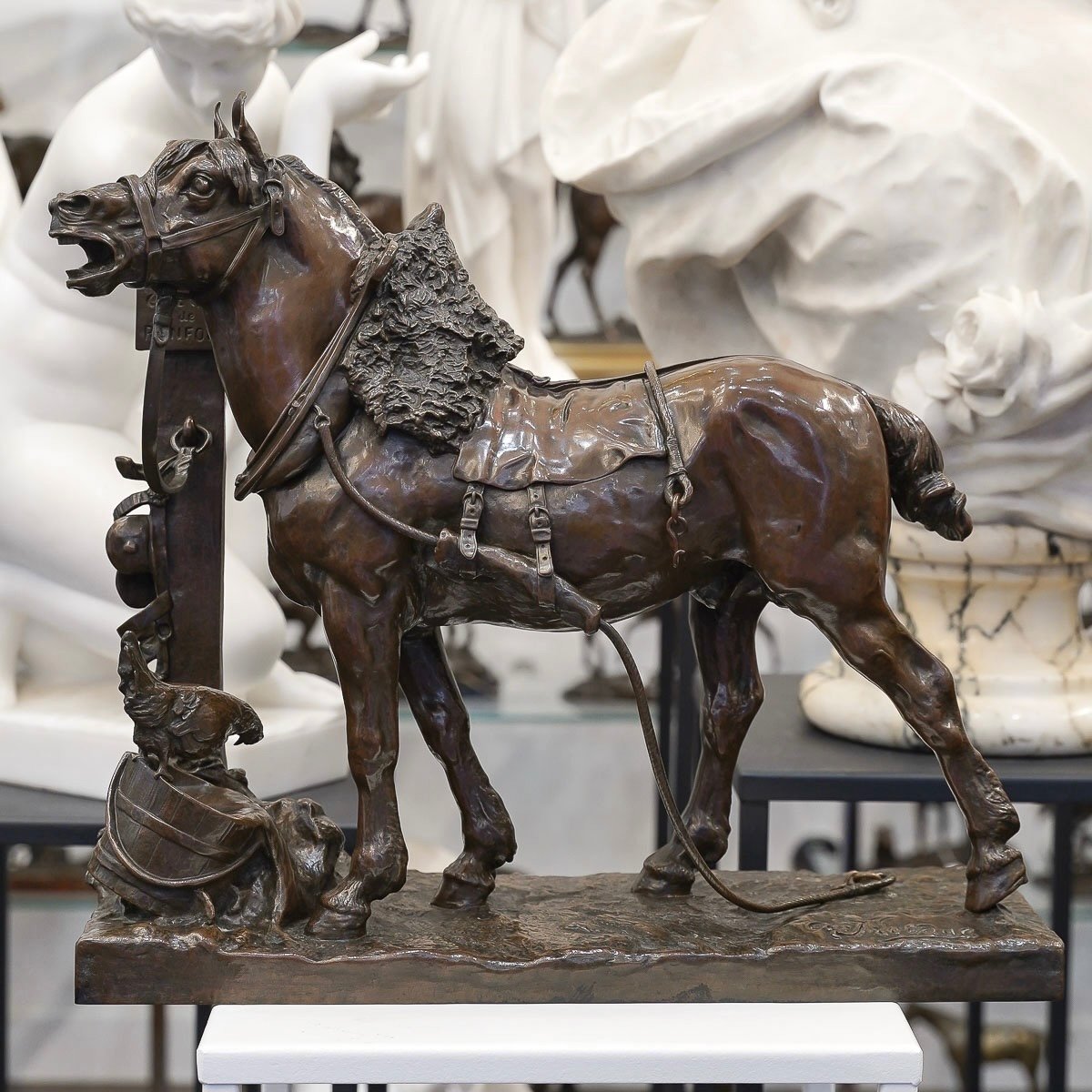 Sculpture - Cheval De Renfort , Arthur Jacques Le Duc (1848 - 1918) - Bronze-photo-2