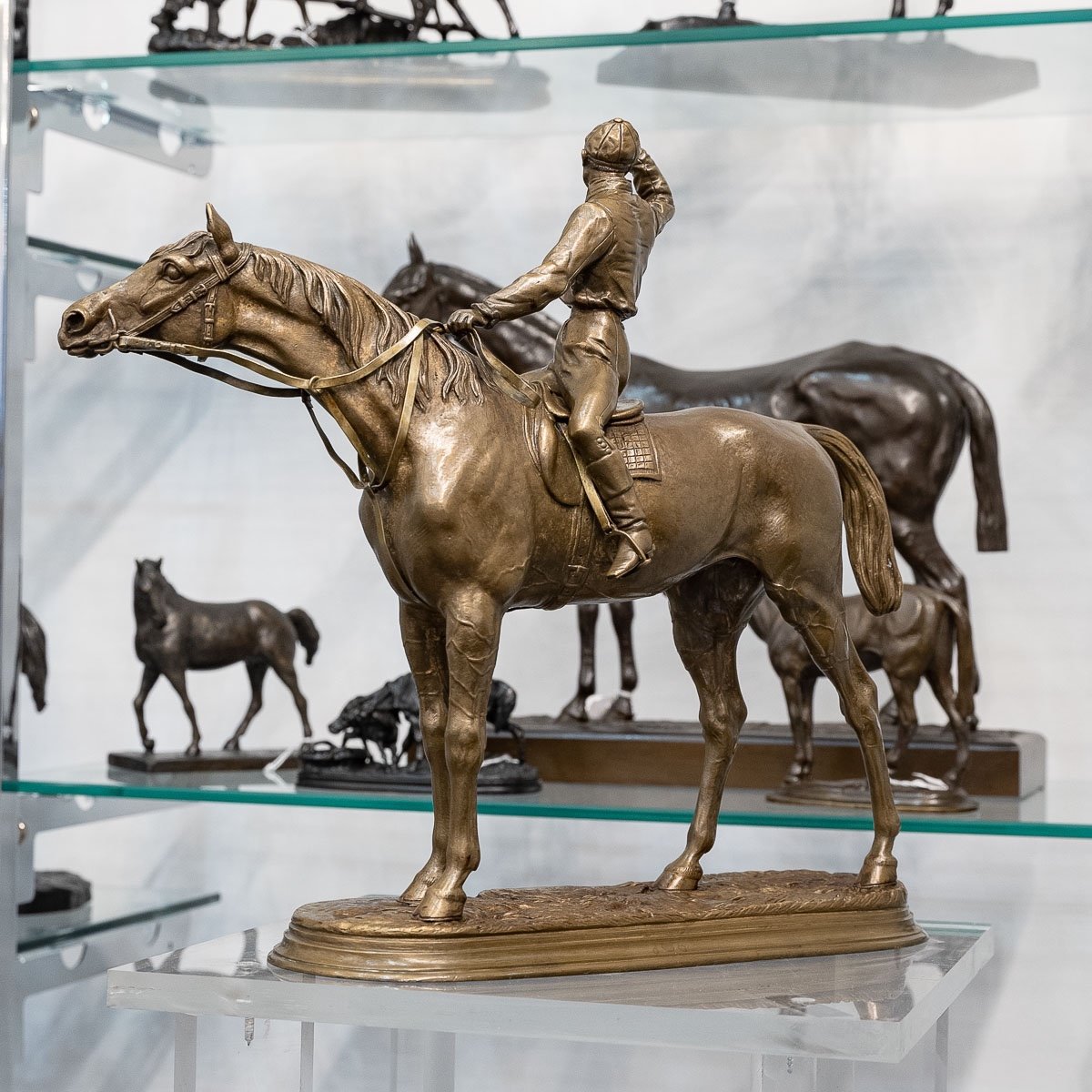 Sculpture  - Jockey Et Son Cheval " Avant La Course " , Jules Moigniez (1835-1894) - Bronze-photo-4