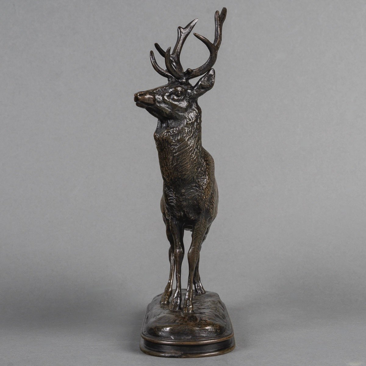 Sculpture - Listening Deer 1838 ,  Antoine-louis Barye (1795-1875) - Bronze-photo-4