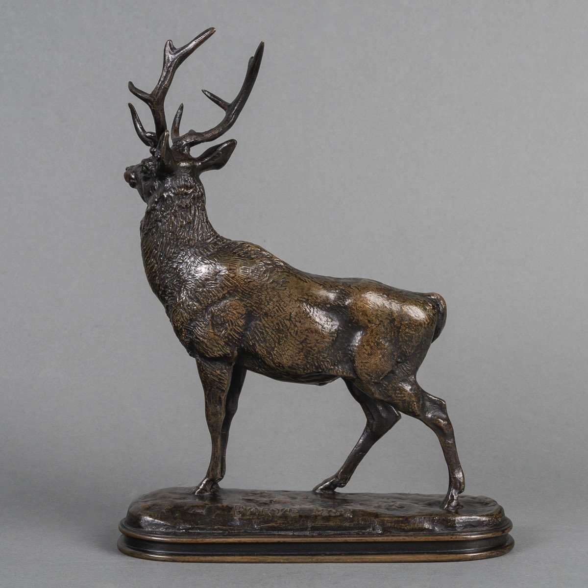 Sculpture - Listening Deer 1838 ,  Antoine-louis Barye (1795-1875) - Bronze-photo-1