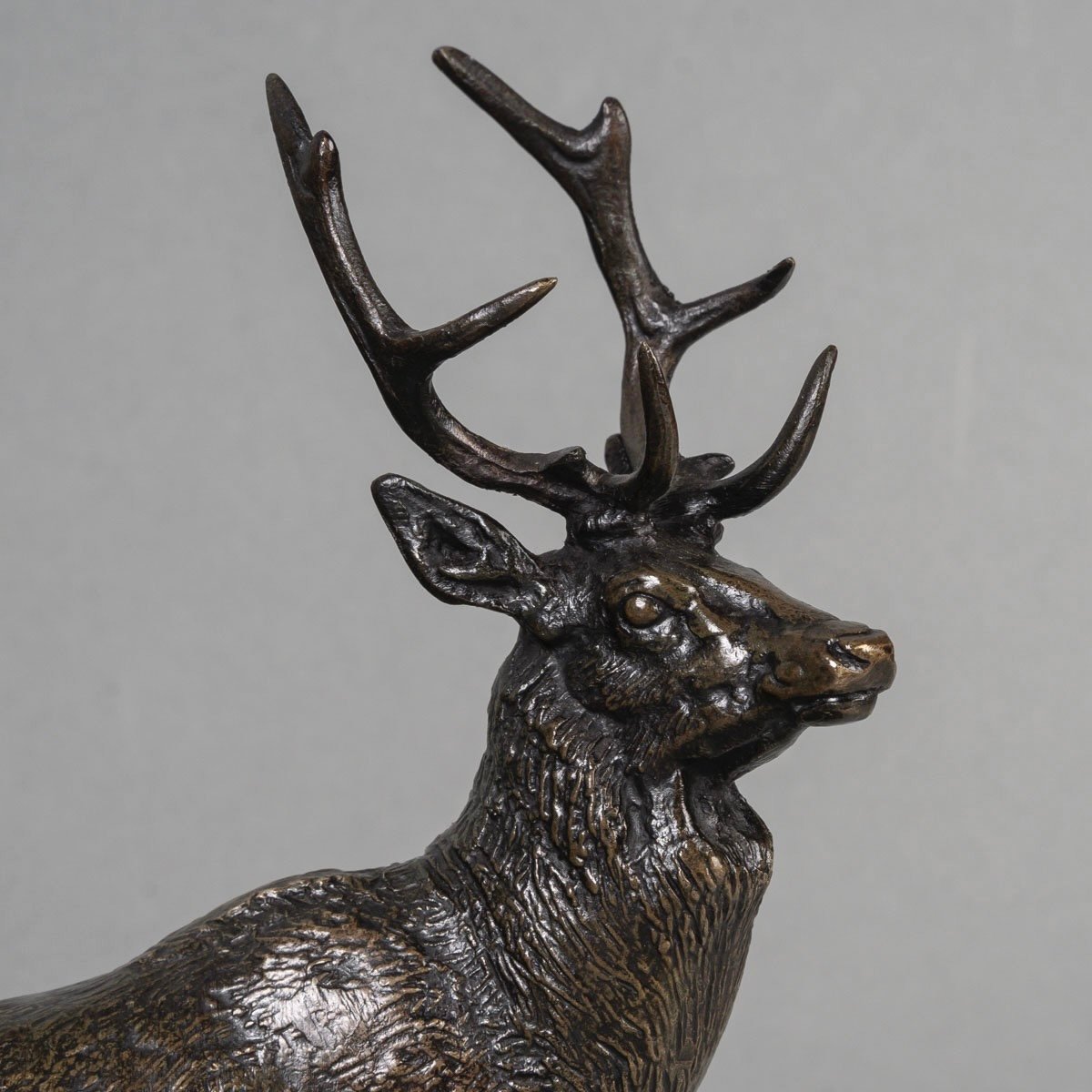 Sculpture - Listening Deer 1838 ,  Antoine-louis Barye (1795-1875) - Bronze-photo-4