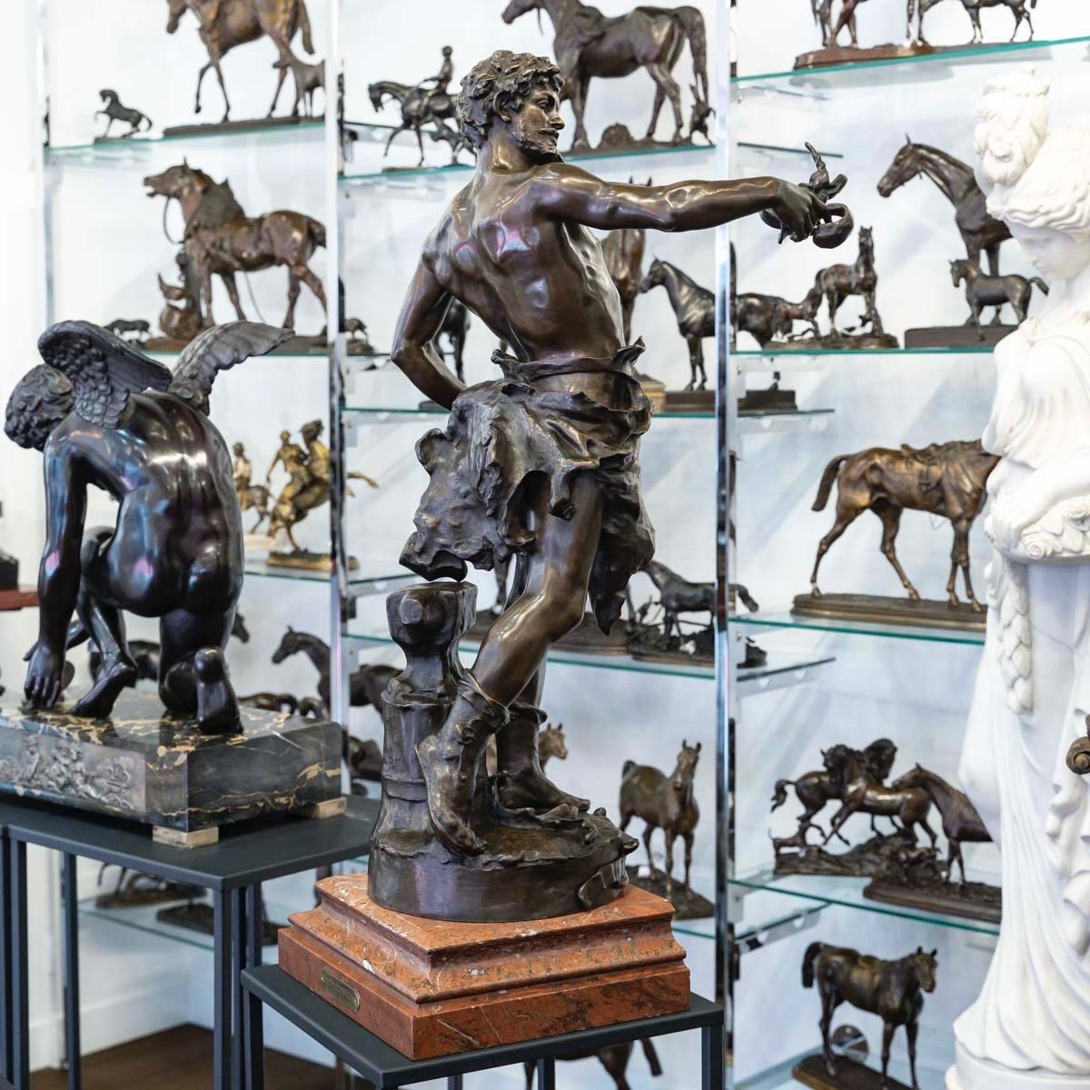Sculpture - Le Travail , Eugène Marioton (1857-1933) - Bronze-photo-3