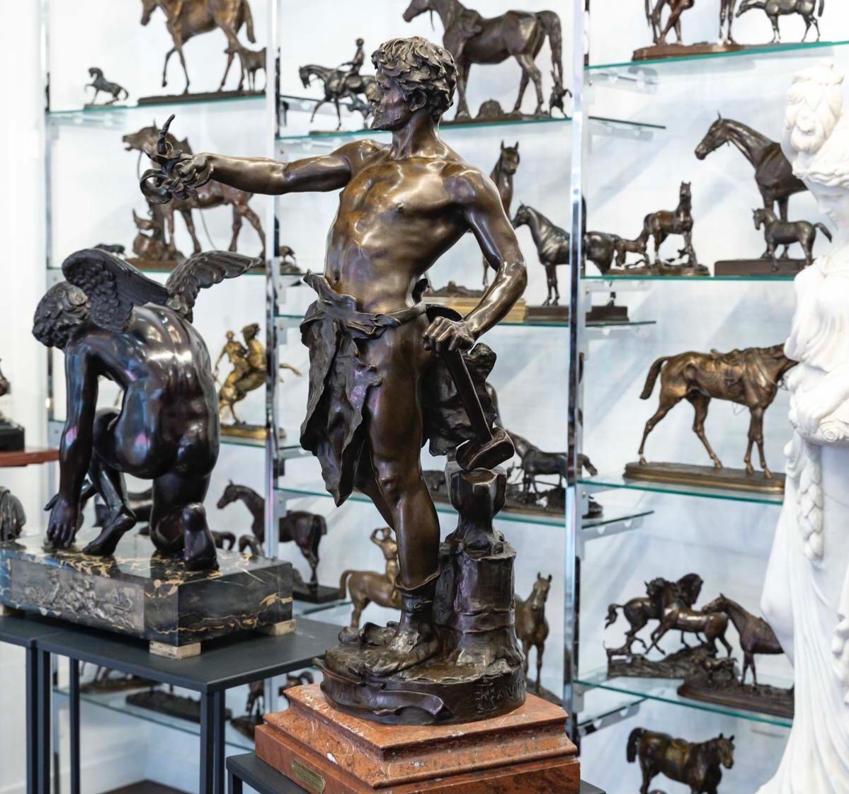 Sculpture - Le Travail , Eugène Marioton (1857-1933) - Bronze-photo-5