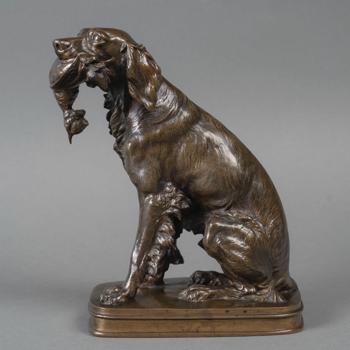 Sculpture - Chien Au Canard , Ferdinand Pautrot (1832 - 1874) - Bronze-photo-4