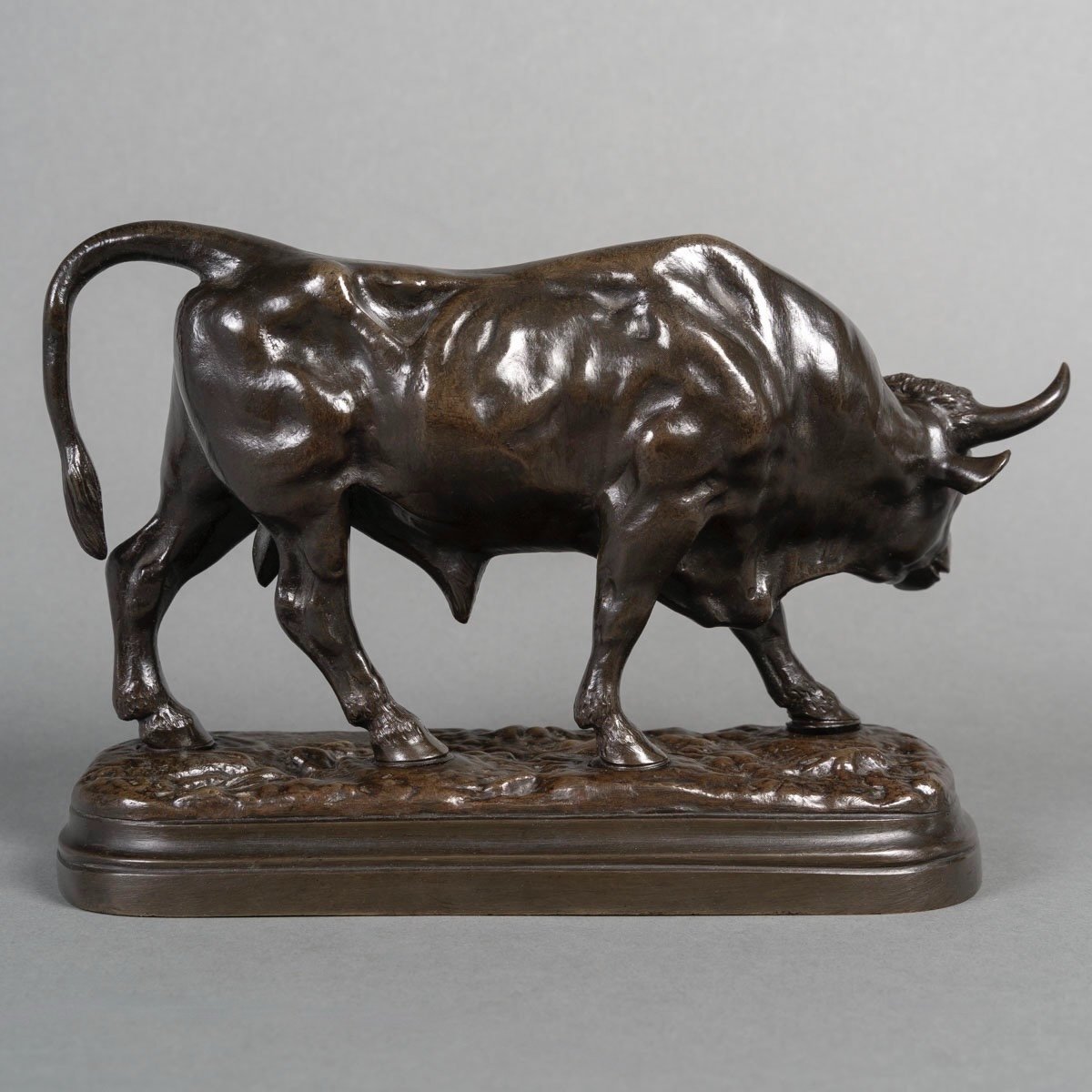 Sculpture - Taurus By Louis Vidal (the Blind) Says Vidal - Navatel(1831-1892) - Bronze-photo-1