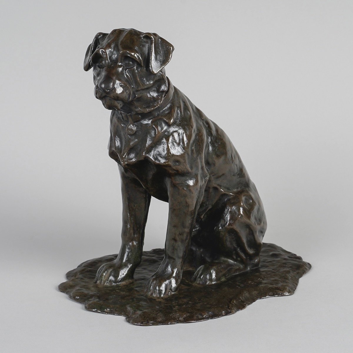 Sculpture - Seated Dog , Jacques Nam (1881-1974) - Bronze-photo-2