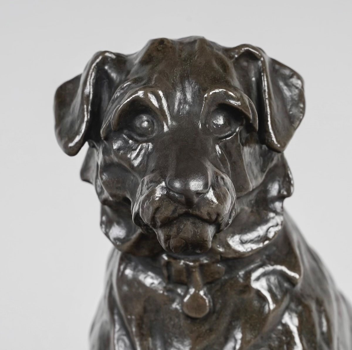 Sculpture - Seated Dog , Jacques Nam (1881-1974) - Bronze-photo-3