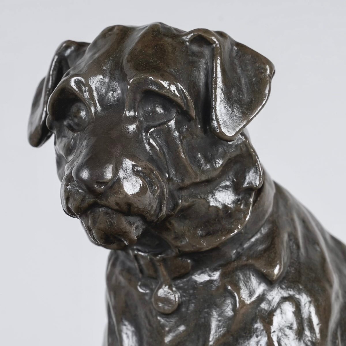 Sculpture - Seated Dog , Jacques Nam (1881-1974) - Bronze-photo-2