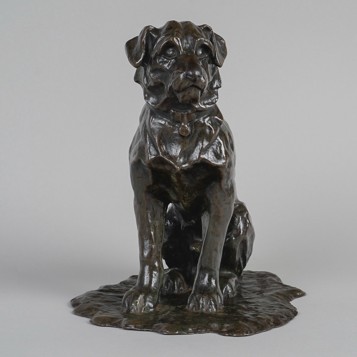 Sculpture - Seated Dog , Jacques Nam (1881-1974) - Bronze