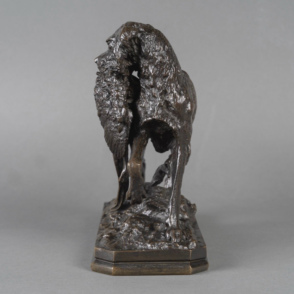 Sculpture - Chien Au Faisan , Christophe Fratin (1801-1864) - Bronze -photo-4