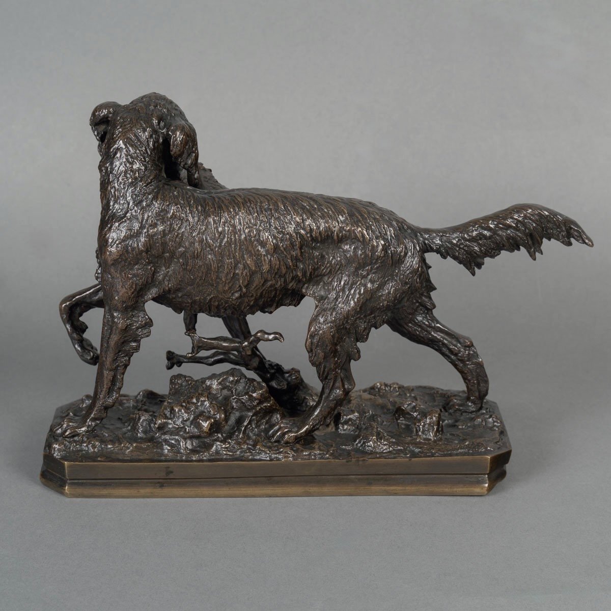 Sculpture - Chien Au Faisan , Christophe Fratin (1801-1864) - Bronze -photo-2