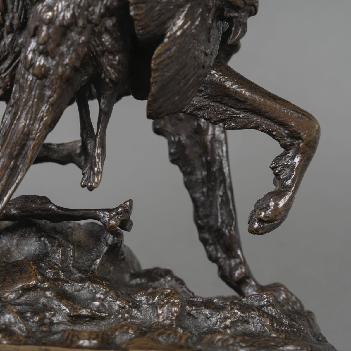 Sculpture - Chien Au Faisan , Christophe Fratin (1801-1864) - Bronze -photo-3