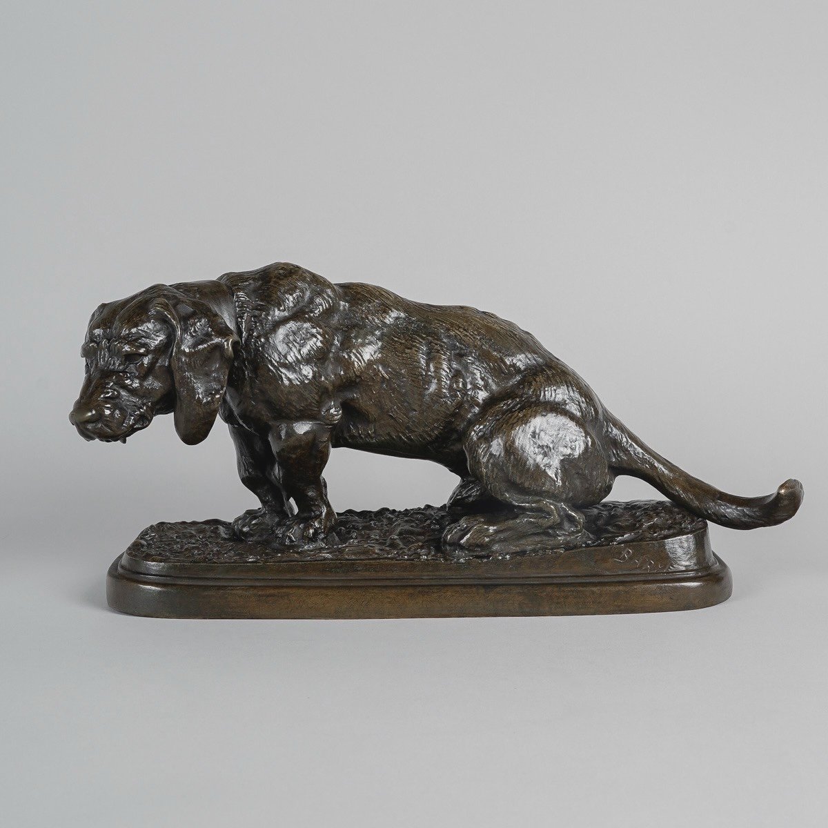 Sculpture Bronze - Basset Assis , Antoine - Louis Barye (1795-1875)