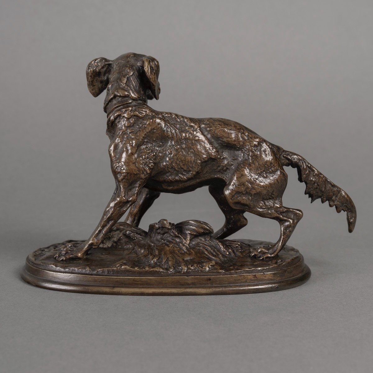 Bronze Sculpture - Spaniel Female Dog , Pierre - Jules Mêne (1810-1879)-photo-1