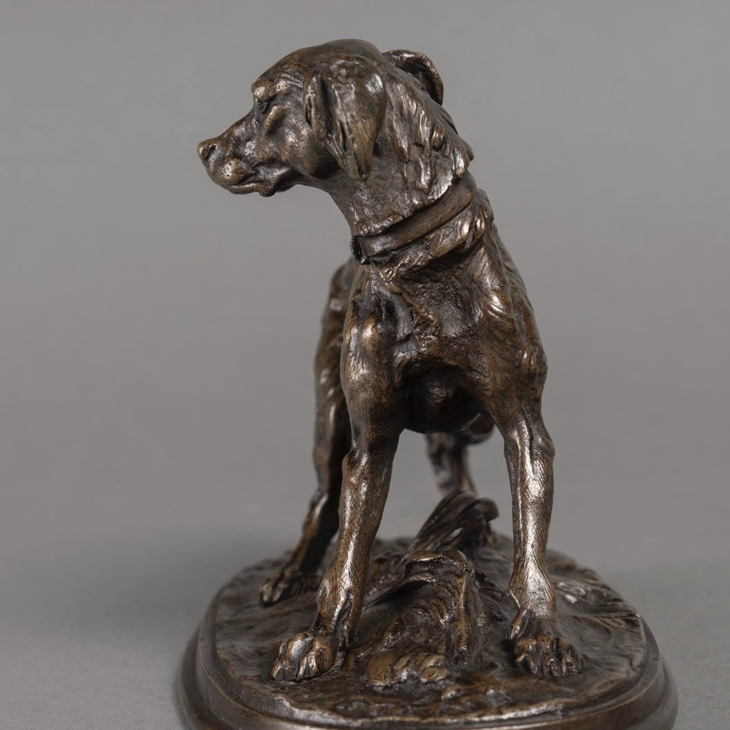 Bronze Sculpture - Spaniel Female Dog , Pierre - Jules Mêne (1810-1879)-photo-2