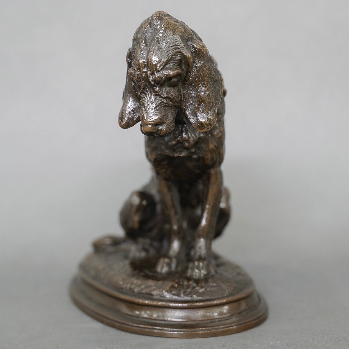 Sculpture - Sitting Terrier Dog , Emmanuel Fremiet (1824-1910) - Bronze-photo-2