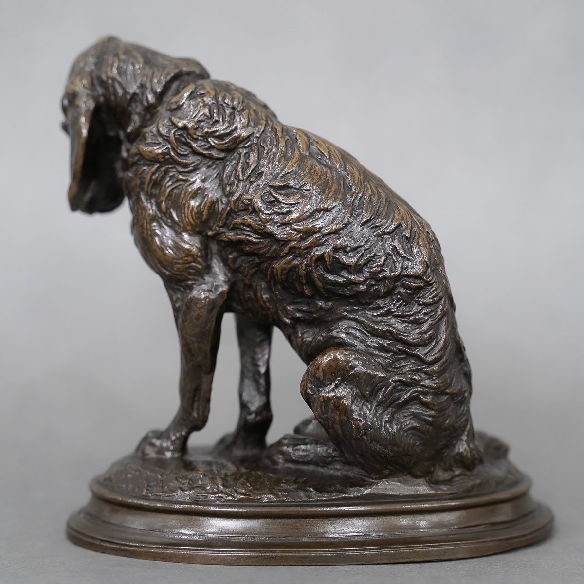 Sculpture - Sitting Terrier Dog , Emmanuel Fremiet (1824-1910) - Bronze-photo-3