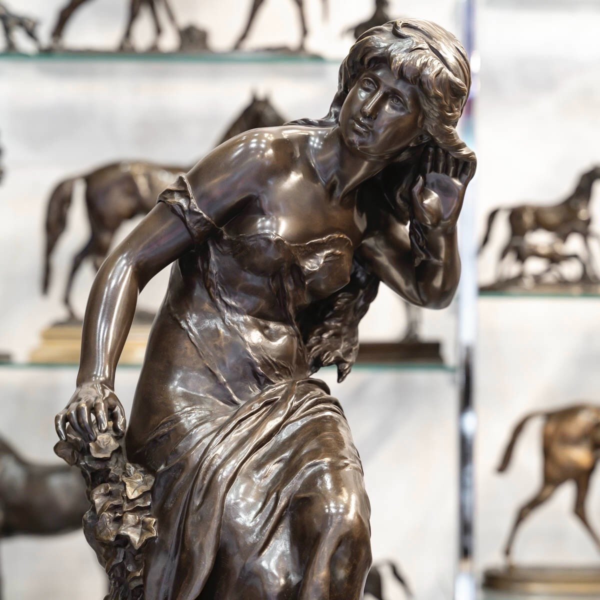 Sculpture - L' Écoute , Mathurin Moreau (1822-1912) - Bronze-photo-2