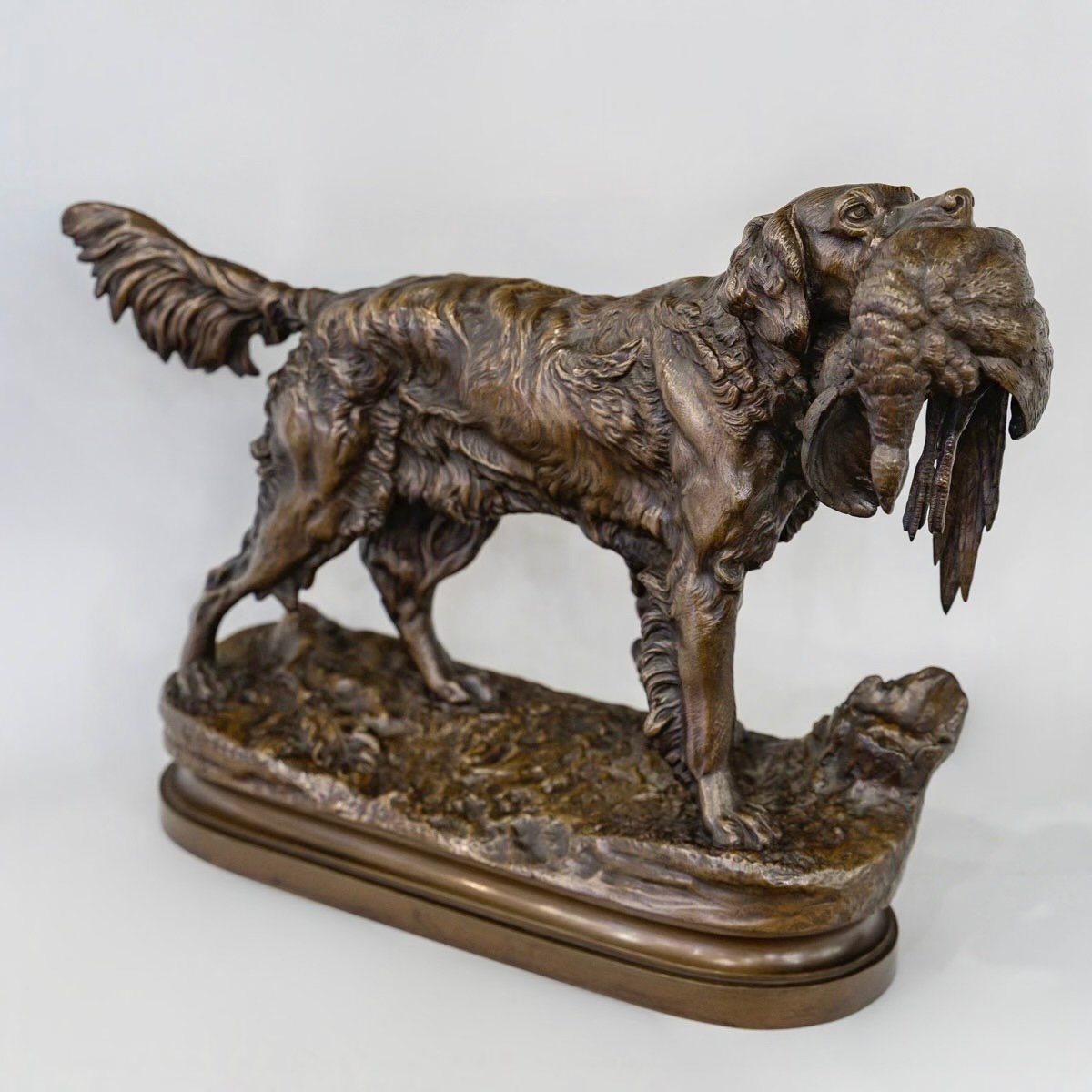 Sculpture - Chien Au Gibier , Jules Moigniez (1835-1894) - Bronze -photo-2