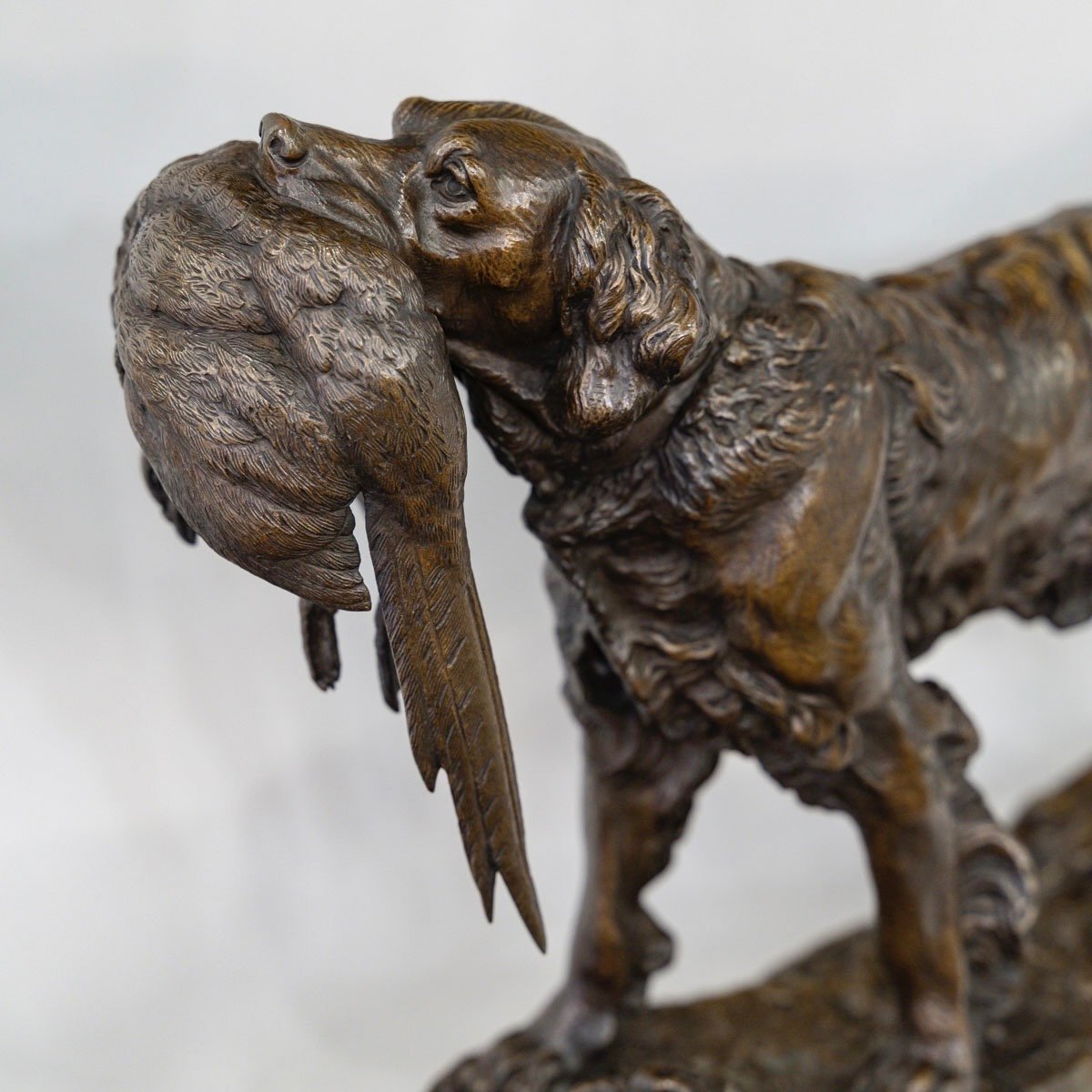 Sculpture - Chien Au Gibier , Jules Moigniez (1835-1894) - Bronze -photo-3