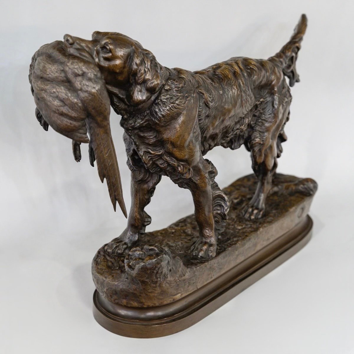 Sculpture - Chien Au Gibier , Jules Moigniez (1835-1894) - Bronze -photo-3