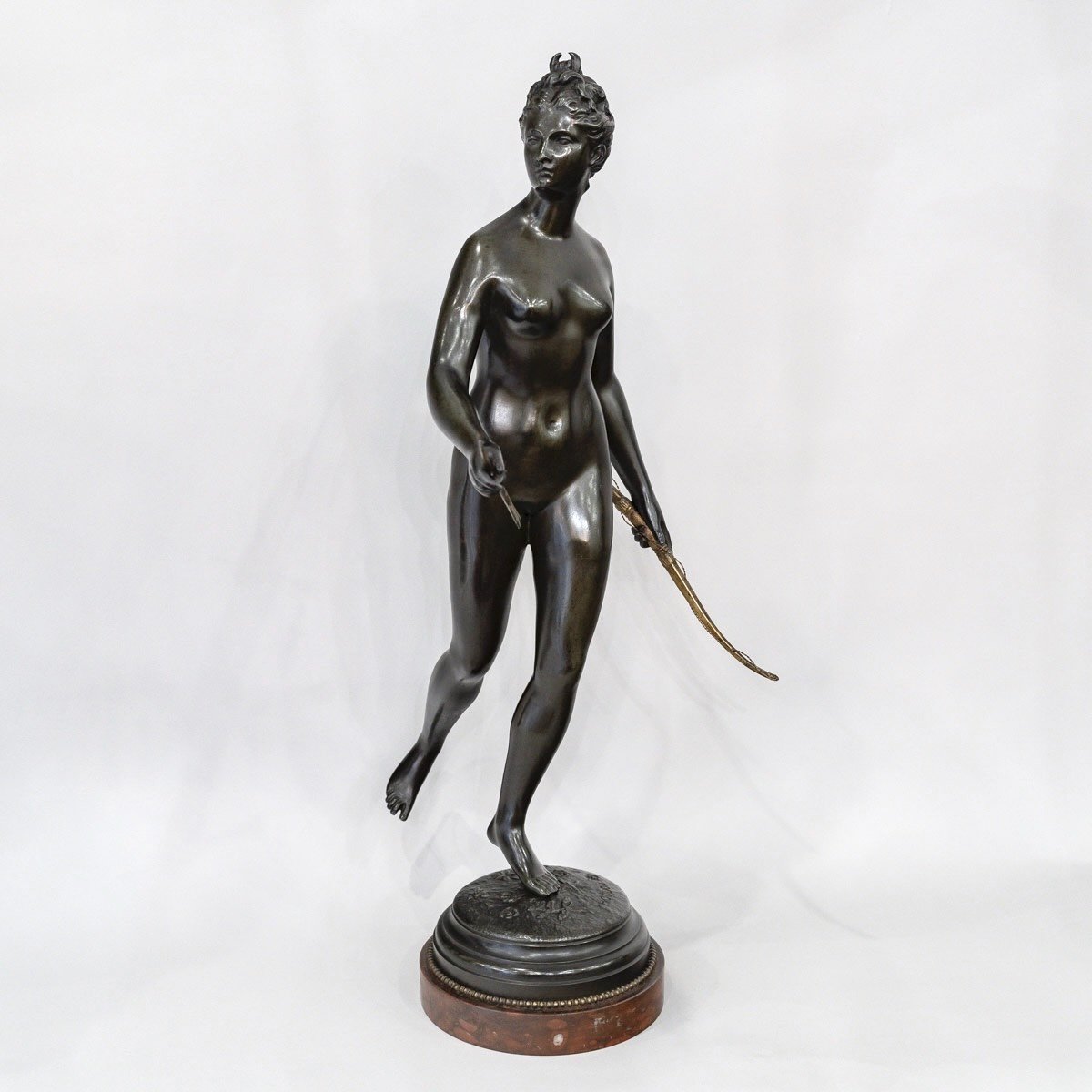 Sculpture - " Diane The Huntress " , Jean-antoine Houdon (1741-1828) - Bronze