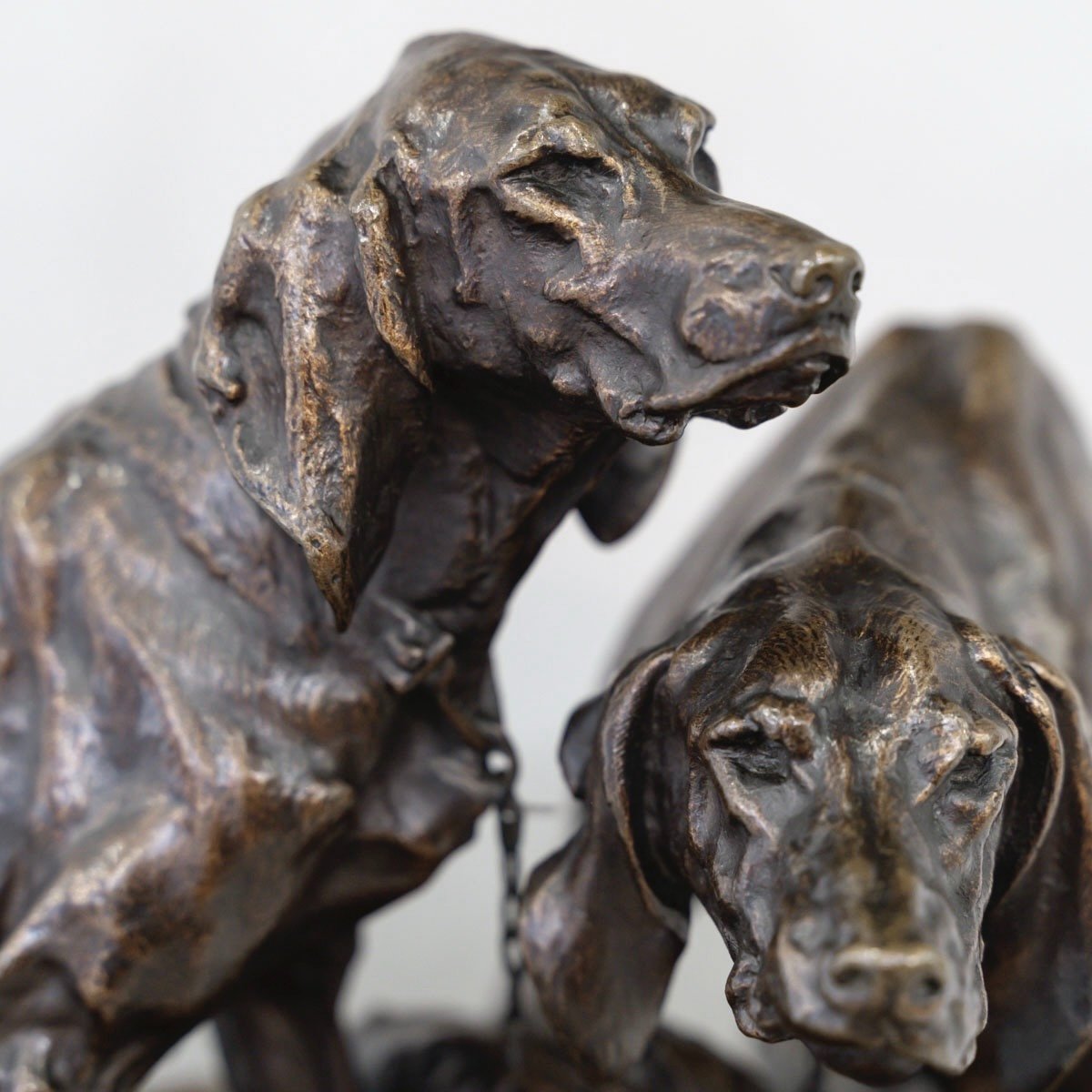 Bronze Group " Saintongeois Dogs At Rest " , Pierre - Jules Mêne (1810-1879)-photo-4