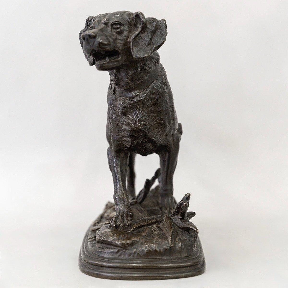 Sculpture - Pointing Spaniel Dog , Paul - Edouard Delabrièrre (1829-1912) - Bronze-photo-3