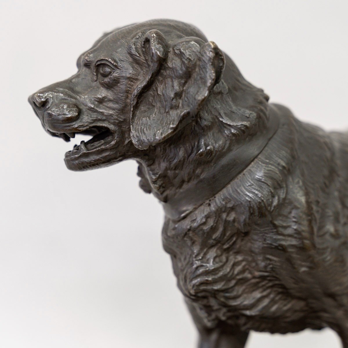 Sculpture - Pointing Spaniel Dog , Paul - Edouard Delabrièrre (1829-1912) - Bronze-photo-1