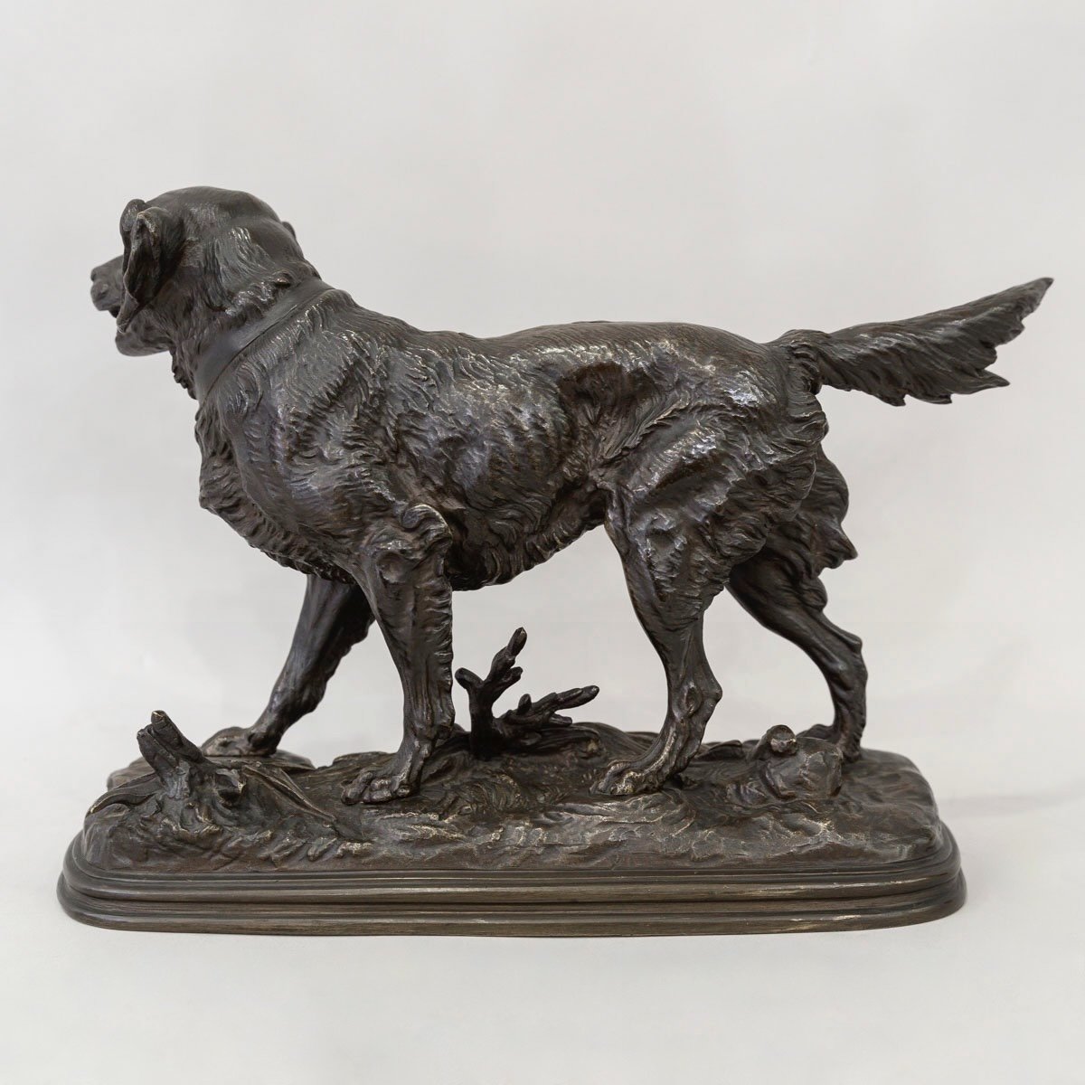 Sculpture - Pointing Spaniel Dog , Paul - Edouard Delabrièrre (1829-1912) - Bronze-photo-2