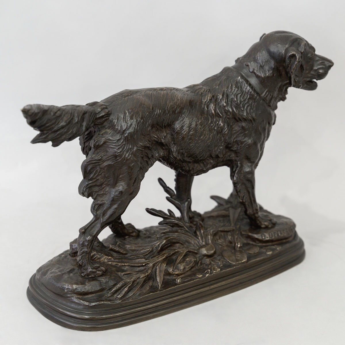 Sculpture - Pointing Spaniel Dog , Paul - Edouard Delabrièrre (1829-1912) - Bronze-photo-3