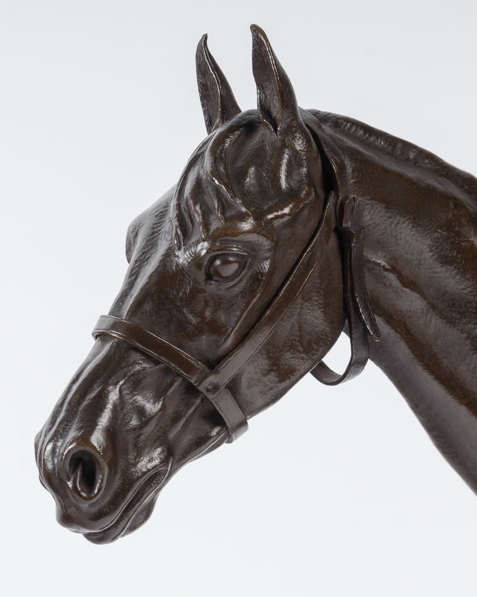 Sculpture - Racehorse , Henri De Vains (1851-1909) - Bronze -photo-2