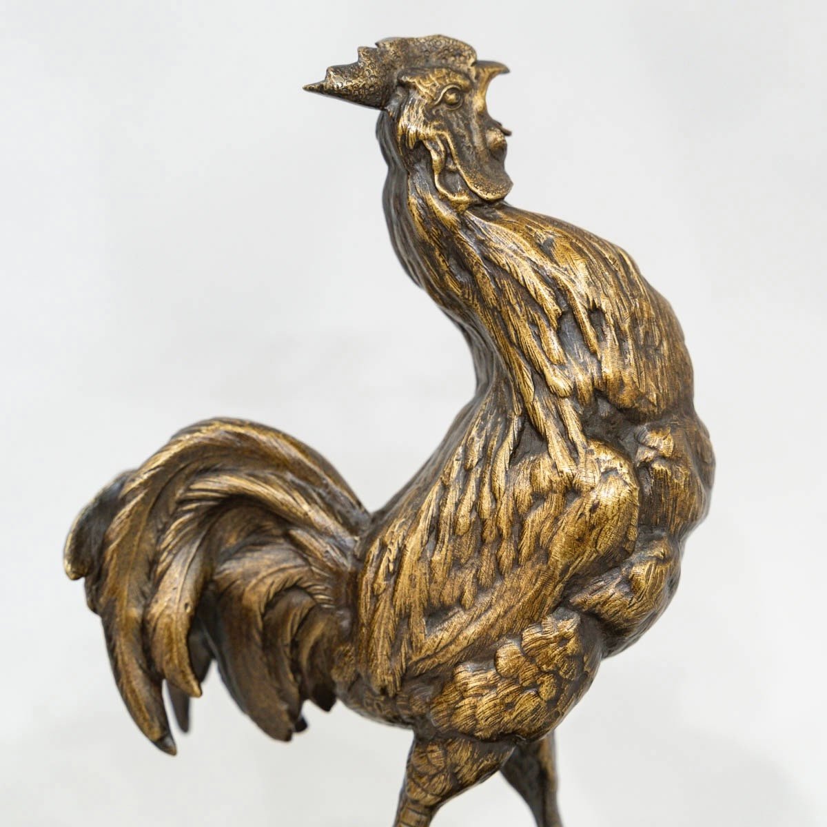 Sculpture- Le Coq , Alfred Barye (1839-1895) - Bronze-photo-5