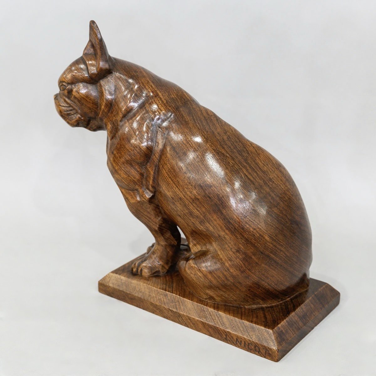 Sculpture - Le Bouledogue , Louis Henri Nicot (1878-1944) - Bois-photo-4