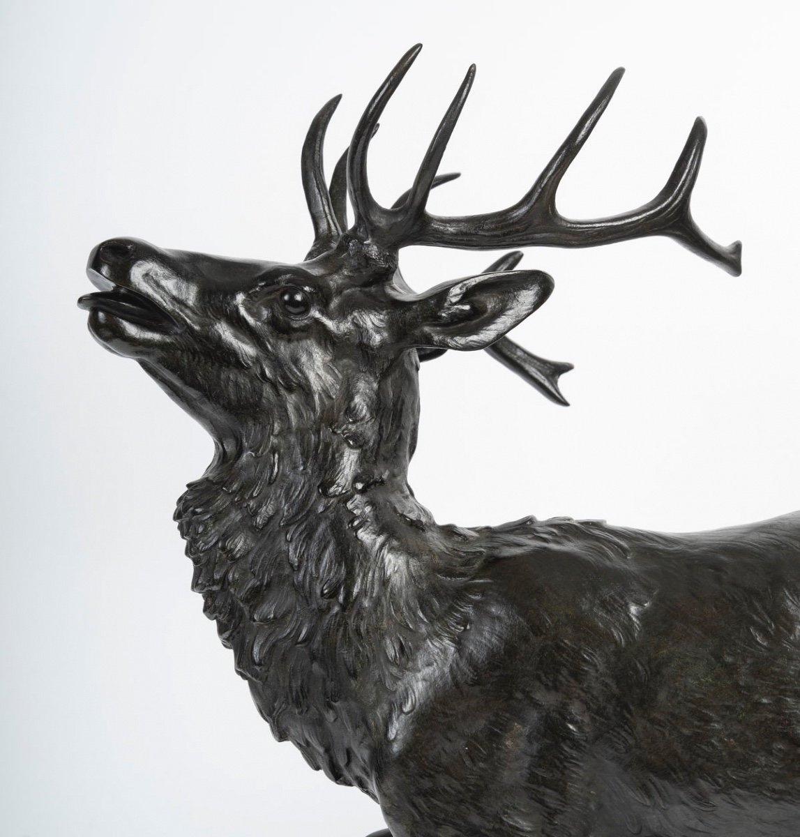 Sculpture - Standing Deer (large Model) , Antoine - Louis Barye (1795-1875) - Bronze -photo-3