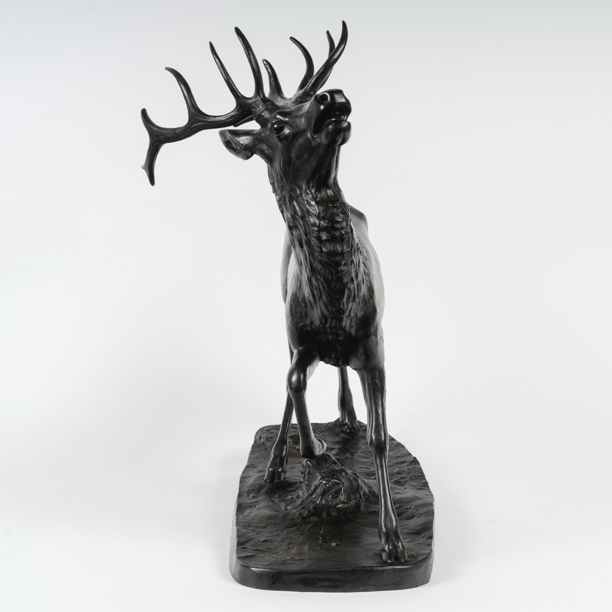 Sculpture - Standing Deer (large Model) , Antoine - Louis Barye (1795-1875) - Bronze -photo-4