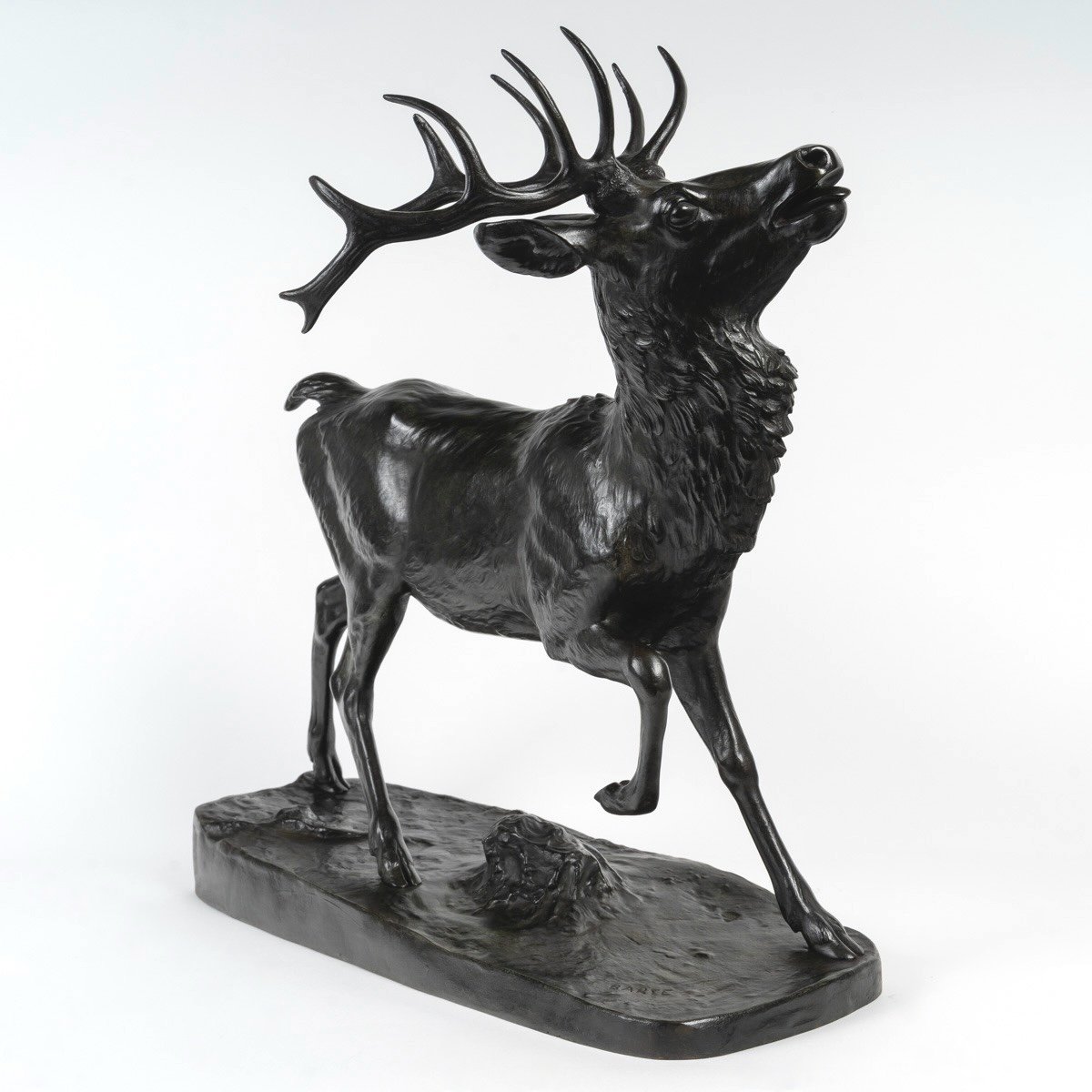 Sculpture - Standing Deer (large Model) , Antoine - Louis Barye (1795-1875) - Bronze -photo-1