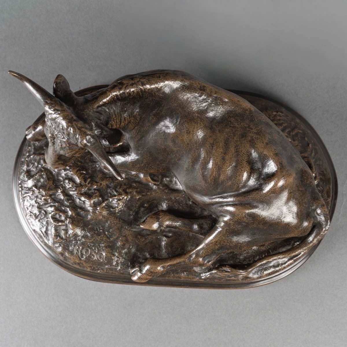 Sculpture  - Boeuf Couché , Rosa Bonheur (1822-1899) - Bronze-photo-4