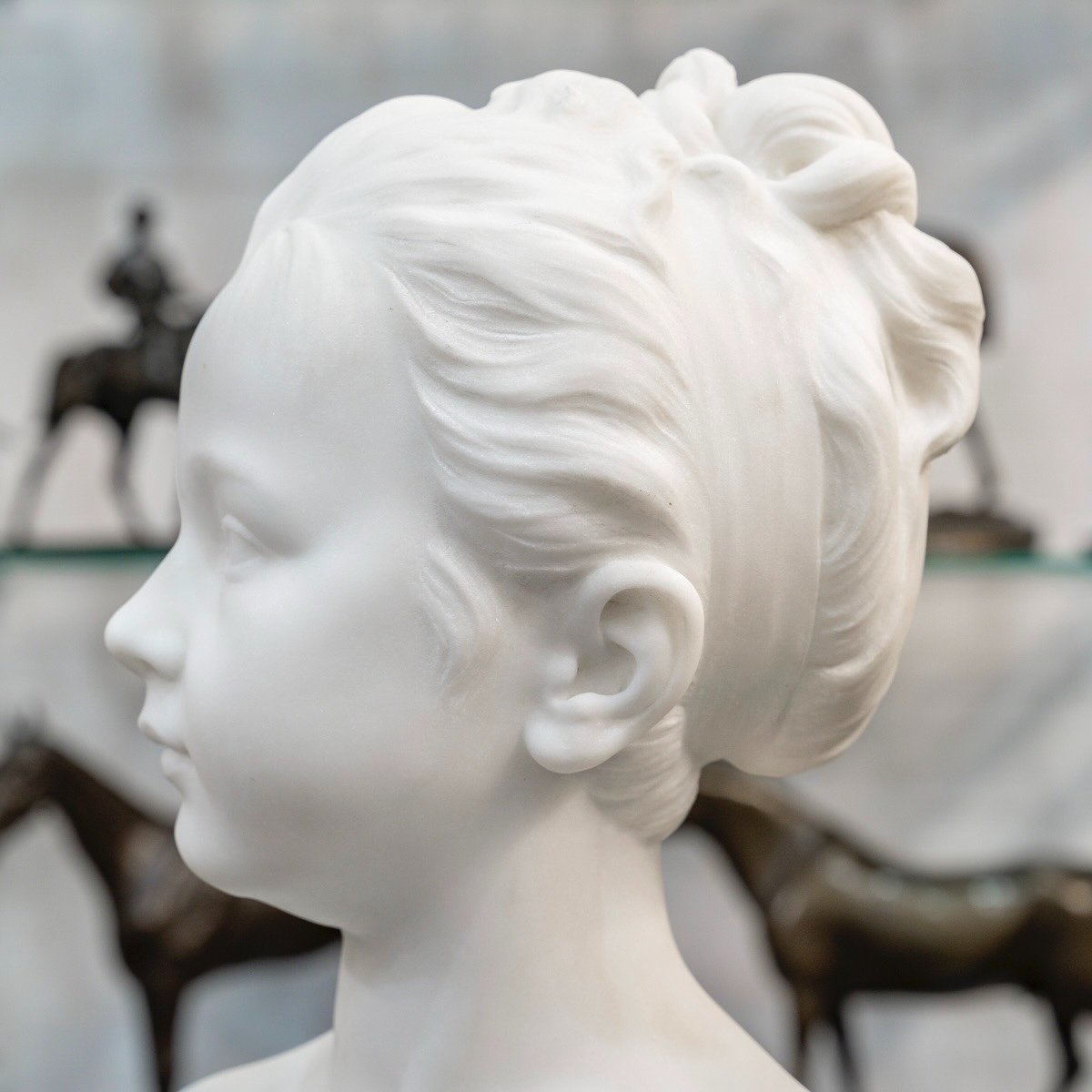 Buste De Marie - Louise Brongniart , Jean - Antoine Houdon (1741-1828) - Marbre-photo-6