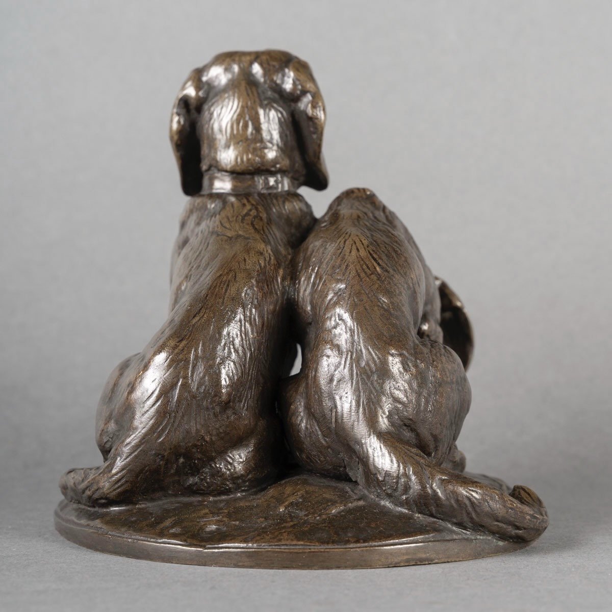 Groupe De Bassets " Ravageot Et Ravageode " , Emmanuel Fremiet (1824 -1910) - Bronze-photo-3