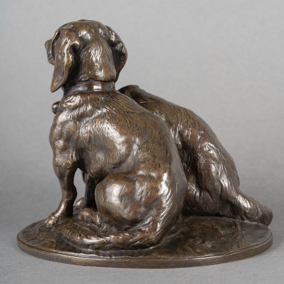 Groupe De Bassets " Ravageot Et Ravageode " , Emmanuel Fremiet (1824 -1910) - Bronze-photo-4