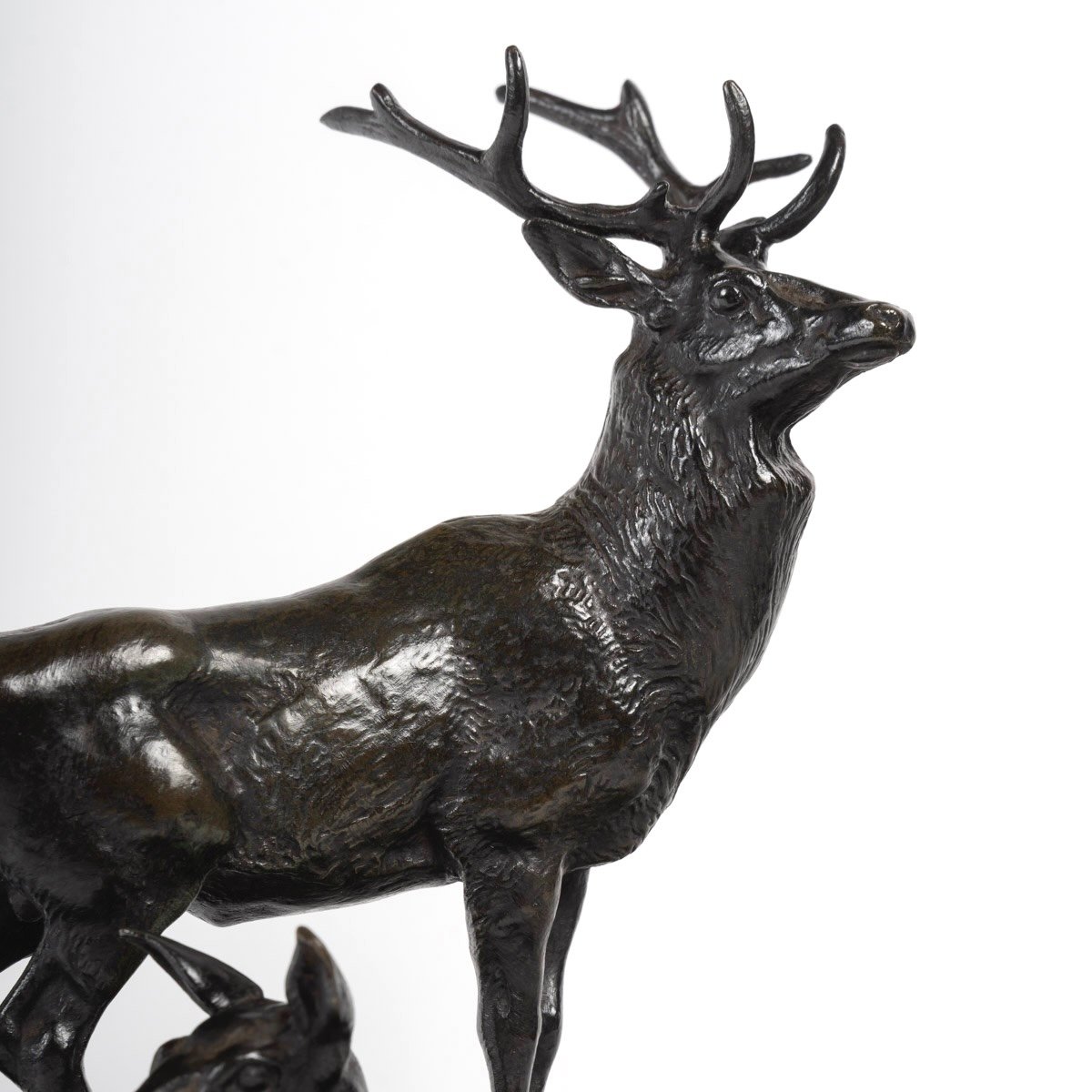 Bronze Group - Deer Family , Antoine-louis Barye (1795-1875) -photo-3