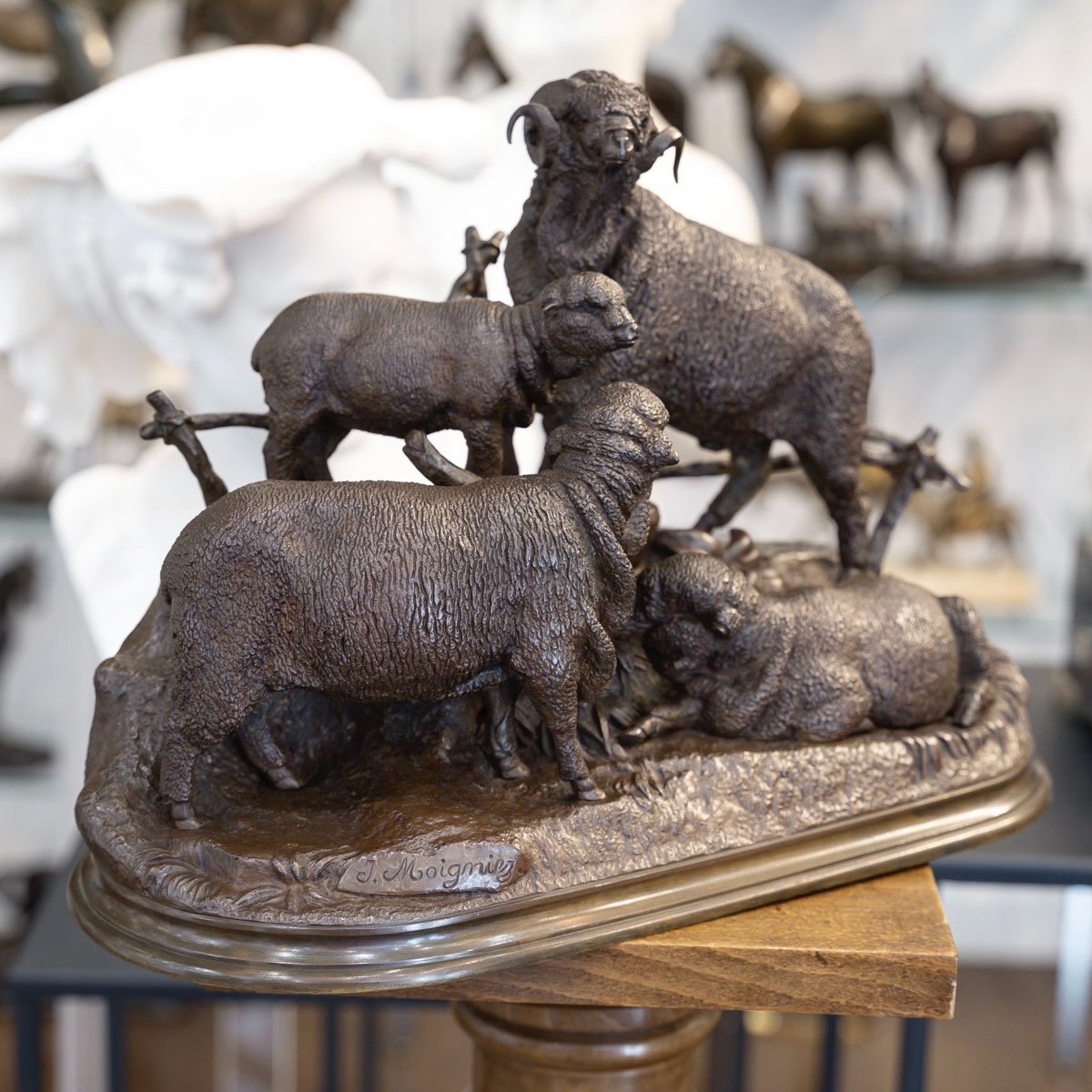 Sculpture  - Famille De Mérinos , Jules Moigniez (1835 – 1894) - Bronze-photo-2