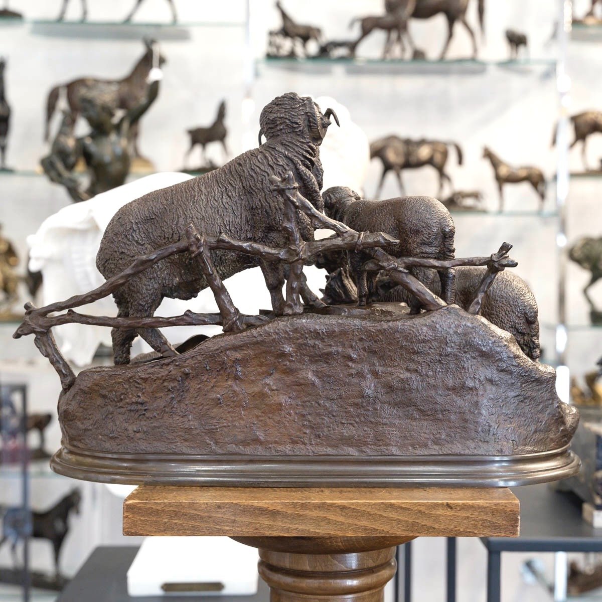 Sculpture  - Famille De Mérinos , Jules Moigniez (1835 – 1894) - Bronze-photo-3