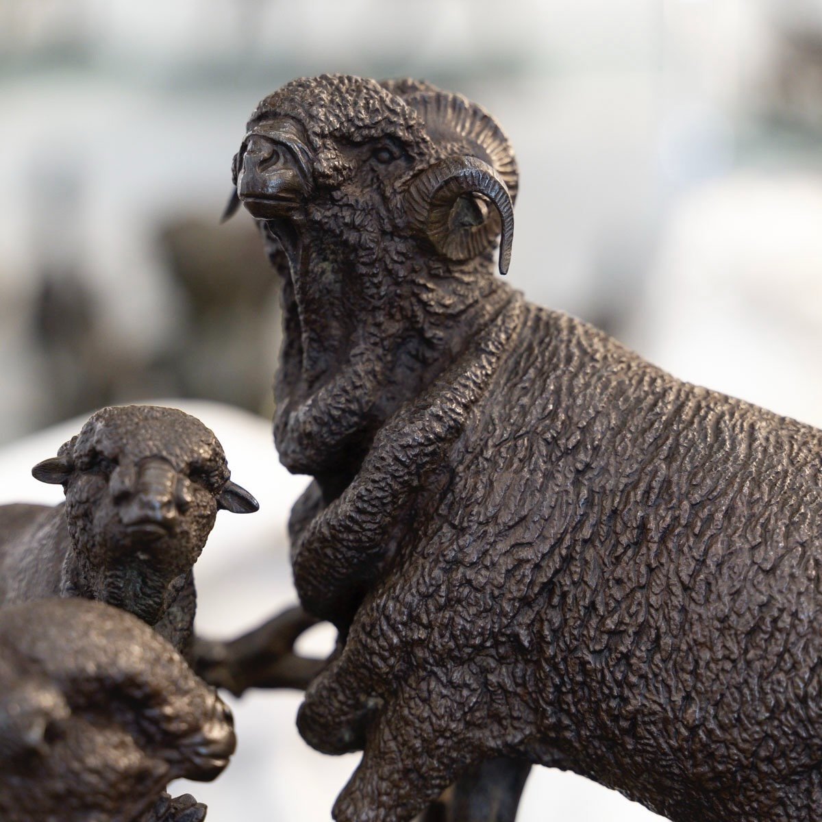 Sculpture  - Famille De Mérinos , Jules Moigniez (1835 – 1894) - Bronze-photo-5