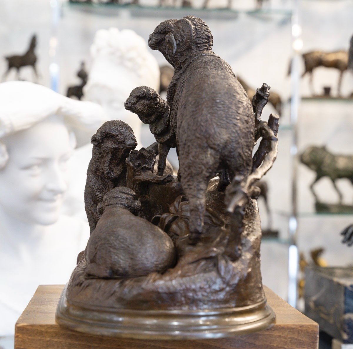 Sculpture  - Famille De Mérinos , Jules Moigniez (1835 – 1894) - Bronze-photo-7