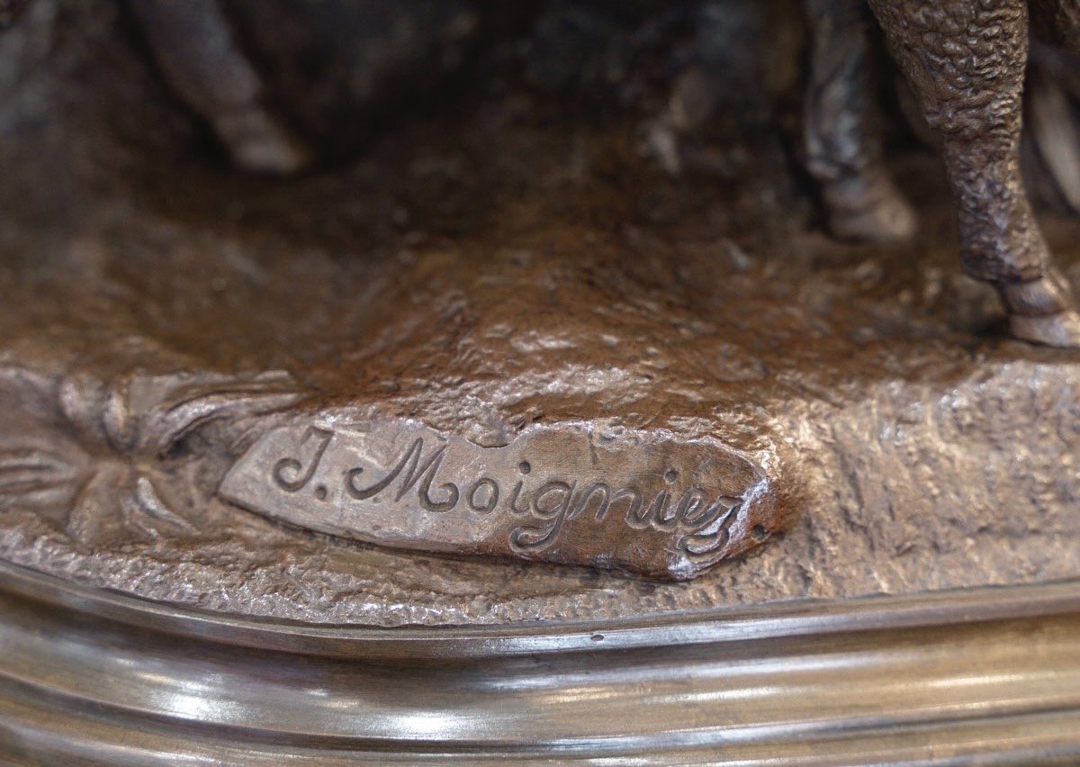 Sculpture  - Famille De Mérinos , Jules Moigniez (1835 – 1894) - Bronze-photo-8