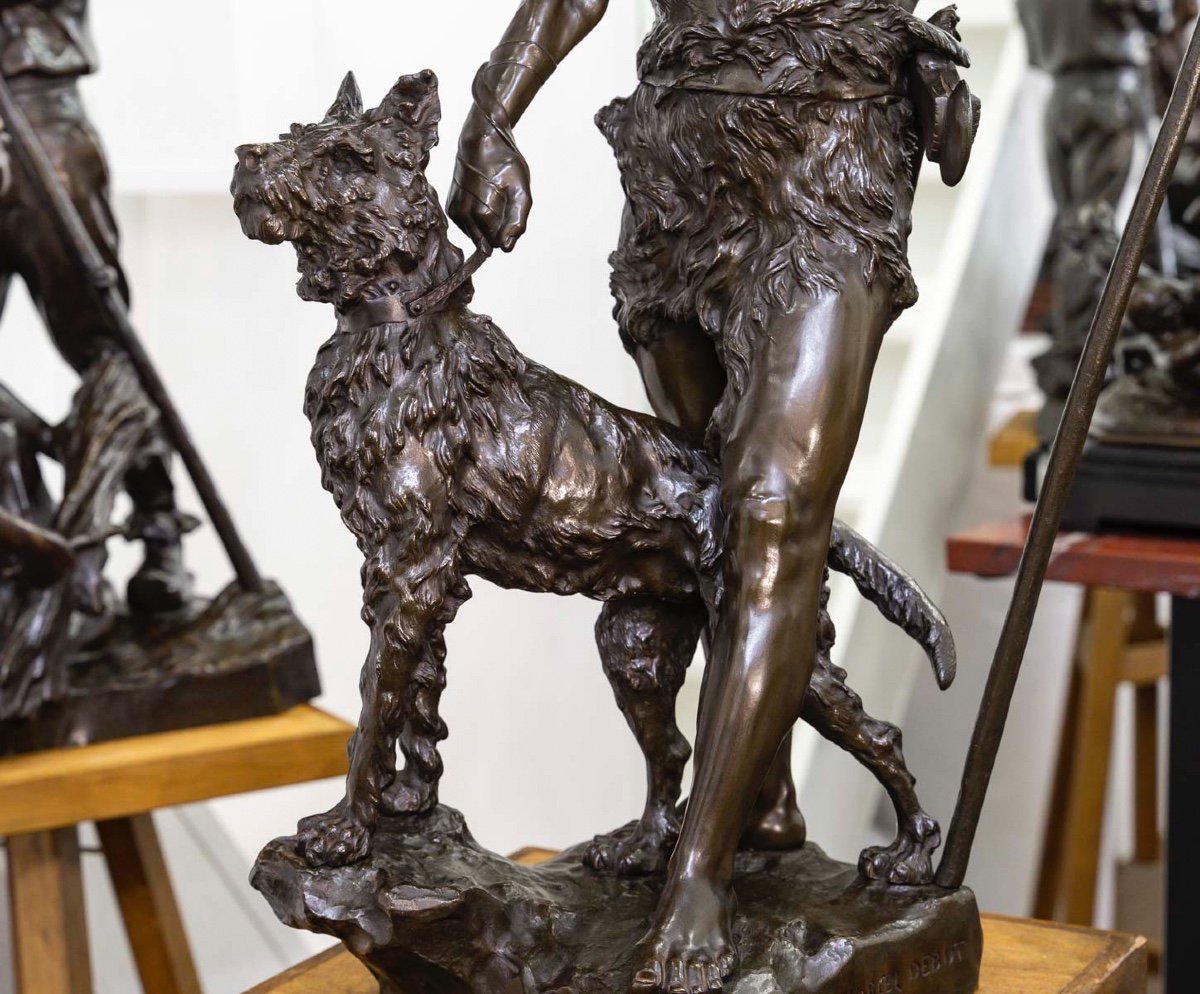 Sculpture - Le Chasseur Gaulois , Marcel Debut (1865-1933) - Bronze-photo-4