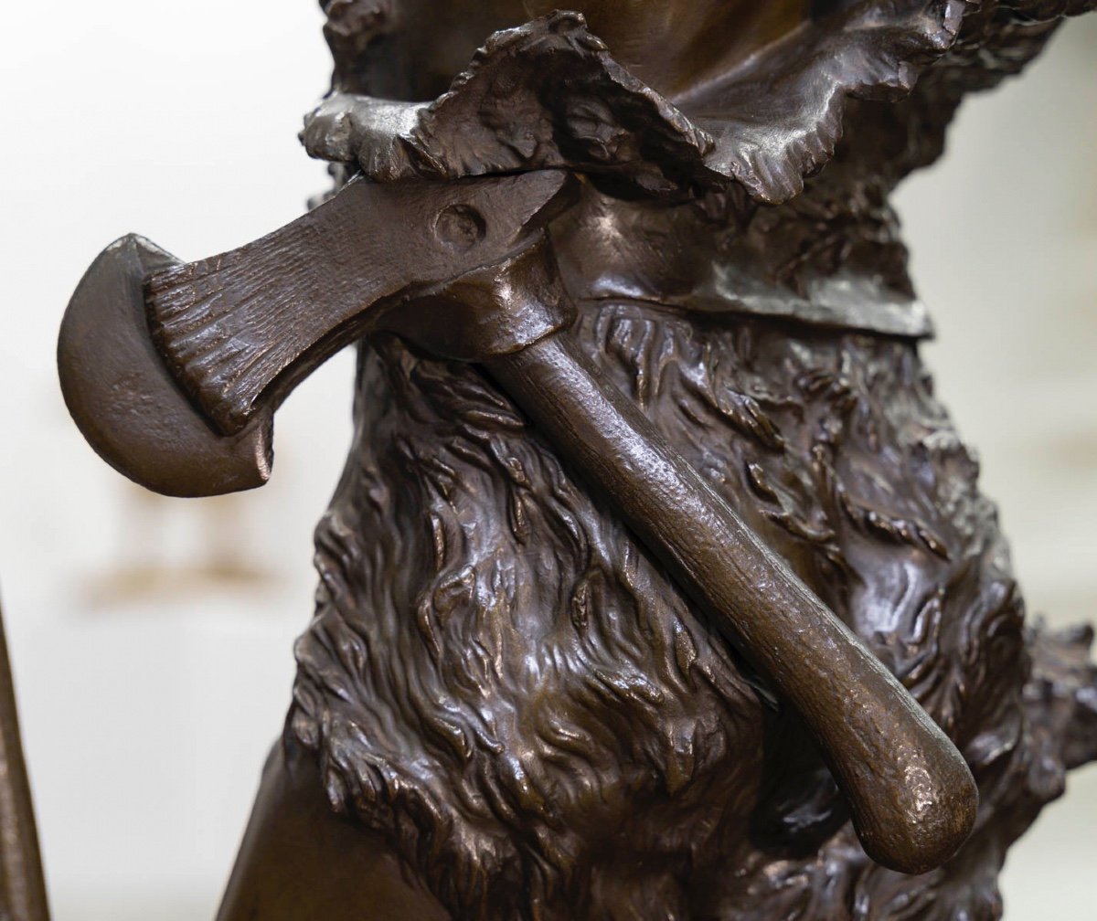 Sculpture - Le Chasseur Gaulois , Marcel Debut (1865-1933) - Bronze-photo-5