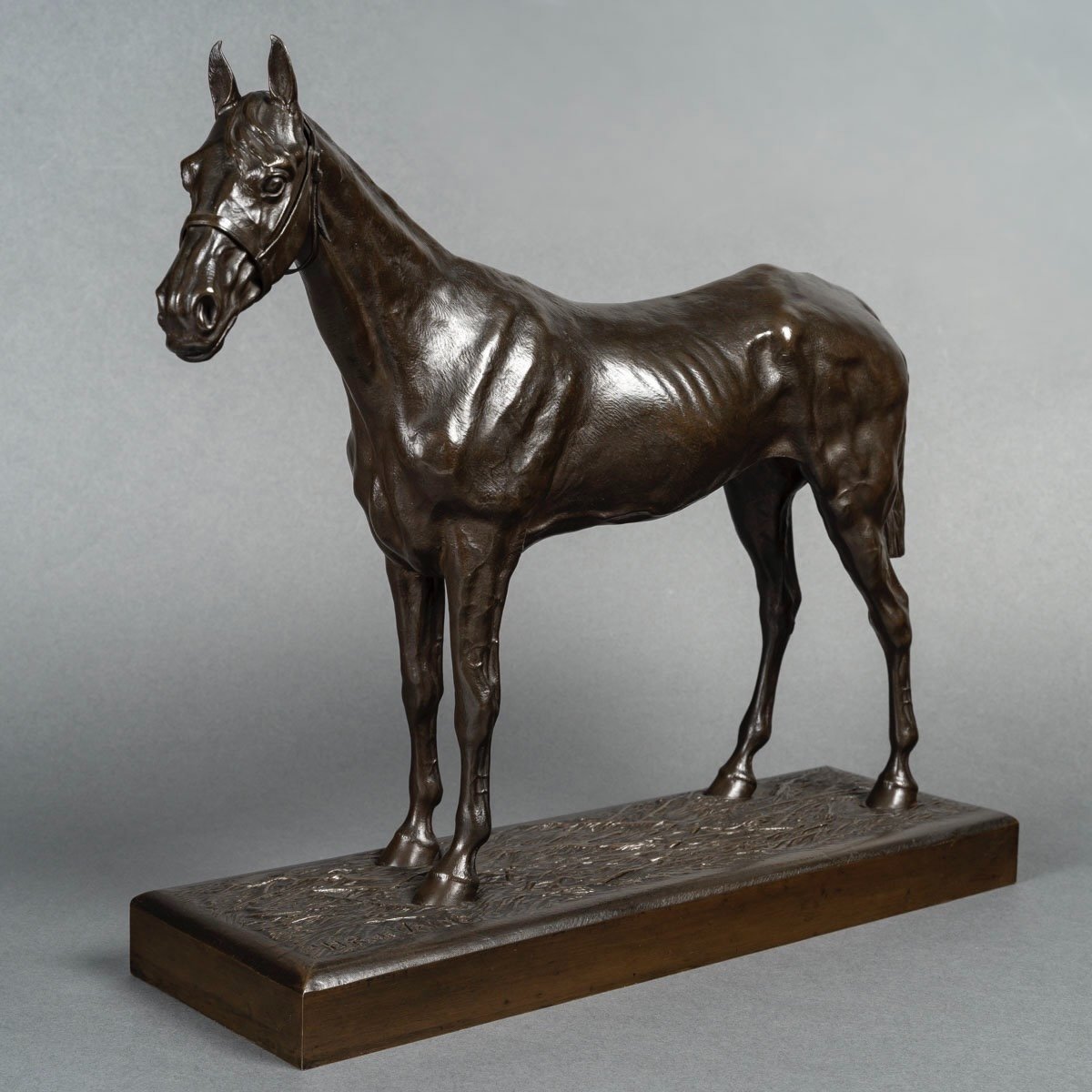 Sculpture - Racehorse , Henri De Vains (1851-1909) - Bronze -photo-2